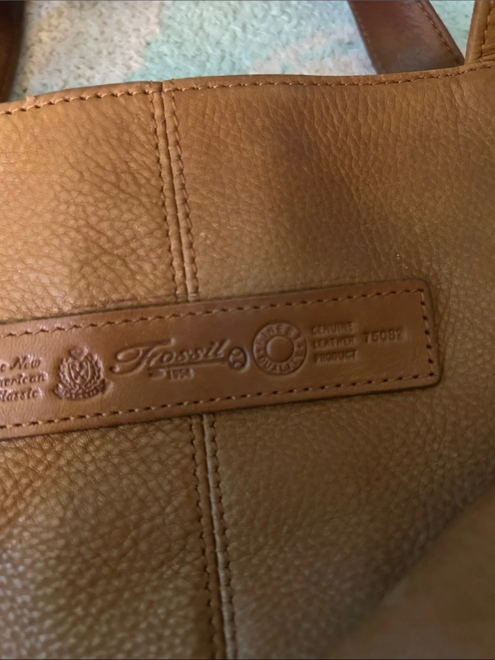 Classic Tan Leather Shoulder Bag By Fossil